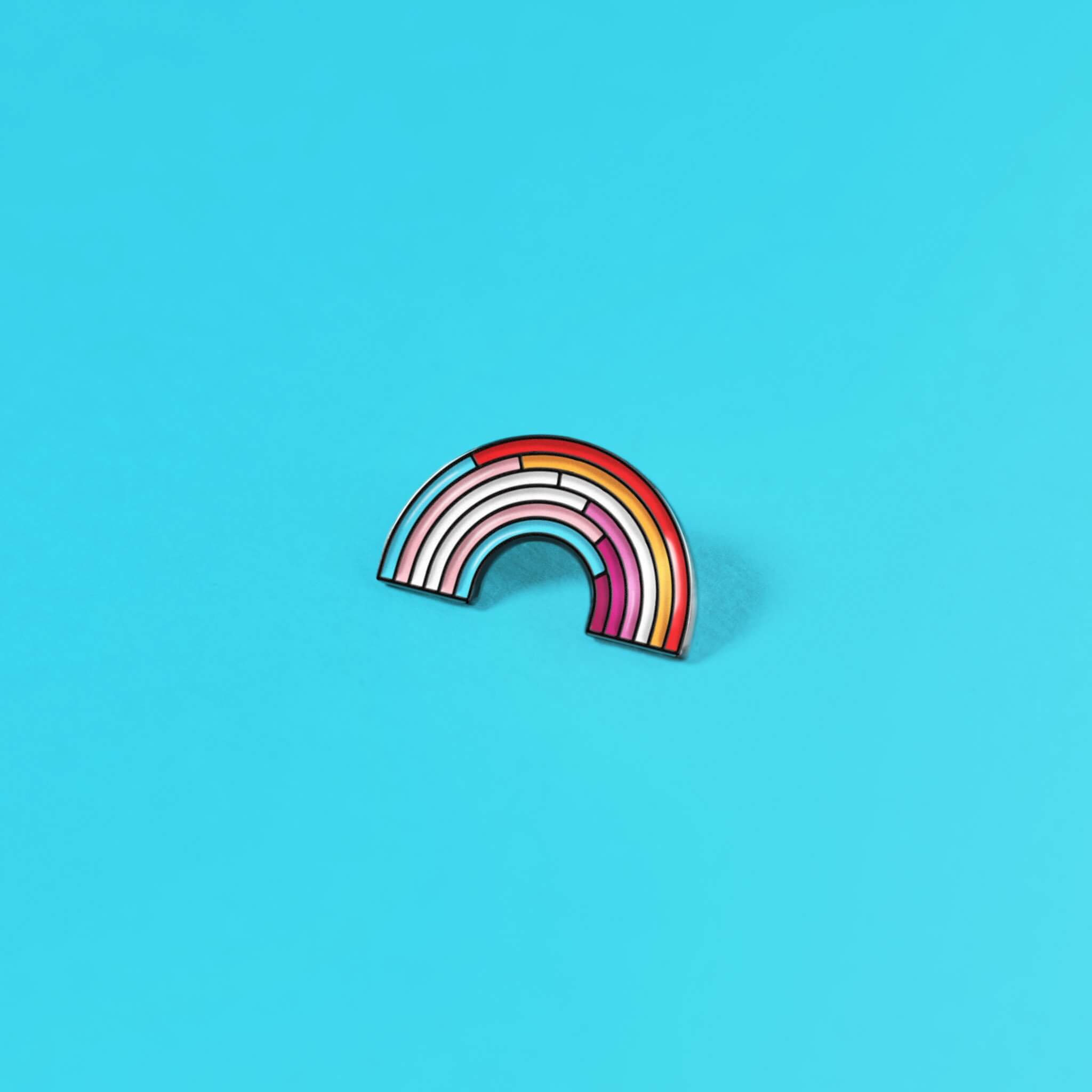 The Pin Prick - The Trans/Rainbow Enamel Pin - Image 4